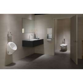 1.0 GPF Commercial Flushometer Ultra-High Efficiency Elongated Toilet Bowl with Back Spud in Cotton