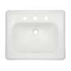 22-1/2-in Drop In Bathroom Sink with 3 Faucet Holes Drilled and Overflow in Cotton