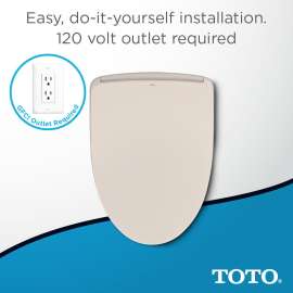 Electronic Elongated Bidet Seat in Sedona Beige