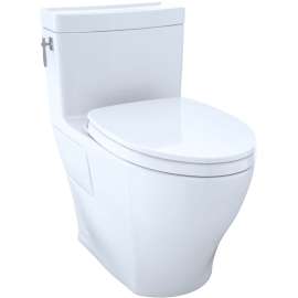 Aimes Elongated Tornado 1.28-GPF 1-Piece Toilet, With Seat