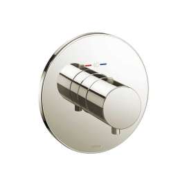 Round Thermostatic Mixing Valve Shower Trim in Polished Nickel
