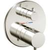 Round Thermostatic Mixing Valve with Two-way Diverter Trim in Brushed Nickel