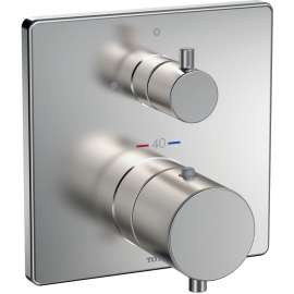 Mini Unit Square Thermostatic Mixing Valve with Volume Control Trim - In Multiple Colors