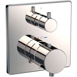 Square Thermostatic Mixing Valve with Two-way Diverter Trim in Polished Nickel