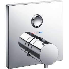 Square Single Function Thermostatic Mixing Valve Trim in Polished Chrome