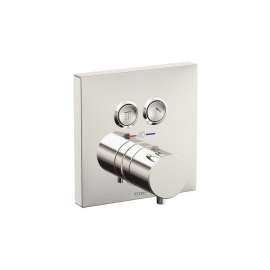 Square Dual Function Thermostatic Valve Trim in Polished Nickel
