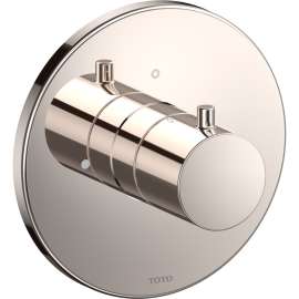 Round Volume Control Valve Shower Trim in Polished Nickel
