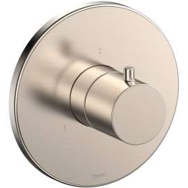 Round Three-way Diverter Trim in Brushed Nickel