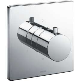 Square Three-way Diverter Trim with Off in Polished Chrome