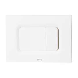 Square Dual Button Push Plate for RP In-Wall Tank in Matte White