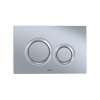 Dual Button Push Plate with Round Buttons for In-Wall Tank Systems in Matte Silver