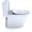 1.28 and 0.8 GPF One-Piece Elongated Toilet Bowl with Slim Seat in Cotton