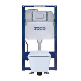 1.28 and 0.9 GPF Wall-Hung One-Piece Square-Shape Toilet and In-Wall Tank System with Dual Flush