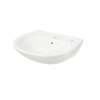 Supreme LT241G#01 22-7/8-in Wall Mounted Bathroom Sink with Single Faucet Hole Drilled, Overflow and SanaGloss Ceramic Glaze in Cotton