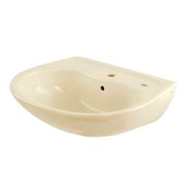 Supreme LT241G#03 22-7/8-in Wall Mounted Bathroom Sink with Single Faucet Hole Drilled, Overflow and SanaGloss Ceramic Glaze in Bone