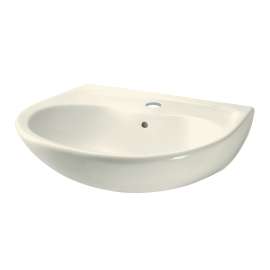 Supreme LT241G#12 22-7/8-in Wall Mounted Bathroom Sink with Single Faucet Hole Drilled, Overflow and SanaGloss Ceramic Glaze in Sedona Beige