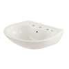22-7/8-in Wall Mounted Bathroom Sink with 3 Faucet Holes Drilled, Overflow and SanaGloss Ceramic Glaze in Cotton