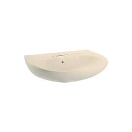 Prominence LT242.4G#03 26-in Wall Mounted Bathroom Sink with 3 Faucet Holes Drilled, Overflow and SanaGloss Ceramic Glaze in Bone