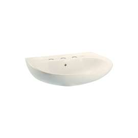 26-in Wall Mounted Bathroom Sink with 3 Faucet Holes Drilled, Overflow and SanaGloss Ceramic Glaze in Sedona Beige