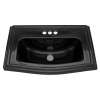25-in Drop In Bathroom Sink with 3 Faucet Holes Drilled and Overflow in Ebony