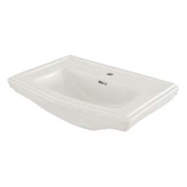 27-in Pedestal Bathroom Sink with Single Faucet Hole Drilled and Overflow, Less Pedestal