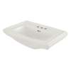 Clayton LT780.4#01 27-in Pedestal Bathroom Sink with 3 Faucet Holes Drilled and Overflow, Less Pedestal in Cotton