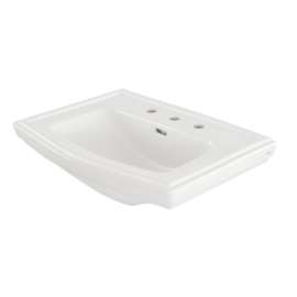 LT780.8 Clayton 27-in Pedestal Bathroom Sink with 3 Faucet Holes Drilled and Overflow, Less Pedestal
