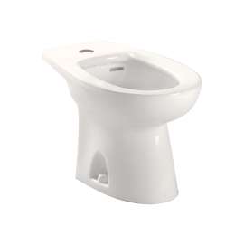 Floor Mounted Porcelain Bidet Fixture for Piedmont Single Hole Faucets in Colonial White