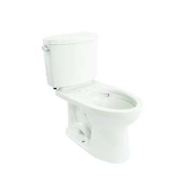 Drake II CST454CEFG#01 Two Piece Elongated 1.28 GPF SanaGloss Toilet with Double Cyclone Flush System - Seat Not Included in Cotton