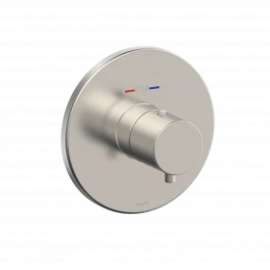 Round Thermostatic Mixing Valve Shower Trim in Brushed Nickel