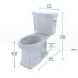 Toto(R) Promenade(R) Ii 1G(R) Two-Piece Elongated 1.0 Gpf Universal Height Toilet With Cefiontect And Right-Hand Trip Lever, Cotton White - CST404CUFRG#01
