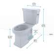 Toto(R) Promenade(R) Ii 1G(R) Two-Piece Elongated 1.0 Gpf Universal Height Toilet With Cefiontect And Right-Hand Trip Lever, Cotton White - CST404CUFRG#01