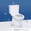Toto(R) Glaston(Tm) 1G(R) Two-Piece Elongated 1.0 Gpf Universal Height Toilet With Right-Hand Trip Lever And Cefiontect(R), Cotton White - CST472CUFRG#01