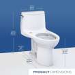 Toto(R) Ultramax(R) One-Piece Elongated 1.6 Gpf Washlet(R)+ And Auto Flush Ready Universal Height Toilet With Cefiontect(R), Cotton White - CST608CSFGAT40#01
