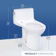 Toto(R) Ultramax(R) Low Profile One-Piece Elongated 1.28 Gpf Washlet(R)+ Ready Universal Height Toilet With Cefiontect(R), Cotton White - CST618CEFGT40#01