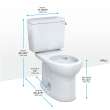 Toto(R) Drake(R) Two-Piece Round 1.28 Gpf Universal Height Tornado Flush(R) Toilet With Cefiontect(R), Cotton White - CST775CEFRG#01