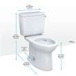 Toto(R) Drake(R) Two-Piece Elongated 1.28 Gpf Universal Height Tornado Flush(R) Toilet With Cefiontect(R) And Right-Hand Trip Lever, Cotton White - CST776CEFRG#01