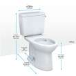 Toto(R) Drake(R) Two-Piece Elongated 1.28 Gpf Universal Height Tornado Flush(R) Toilet With Cefiontect(R) And Right-Hand Trip Lever, 10 Inch Rough-In, Cotton White - CST776CEFRG.10#01