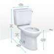 Toto(R) Drake(R) Two-Piece Elongated 1.28 Gpf Tornado Flush(R) Toilet With Cefiontect(R) And Right-Hand Trip Lever, Cotton White - CST776CERG#01