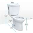 Toto(R) Drake(R) Transitional Two-Piece Elongated 1.28 Gpf Universal Height Tornado Flush(R) Toilet With 10 Inch Rough-In And Cefiontect(R), Cotton White - CST786CEFG.10#01