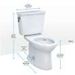 Toto(R) Drake(R) Transitional Two-Piece Elongated 1.28 Gpf Tornado Flush(R) Toilet With Cefiontect(R), Cotton White - CST786CEG#01