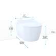 Toto(R) Rp Wall-Hung Contemporary D-Shape Dual Flush 1.28 And 0.9 Gpf Toilet With Cefiontect(R), Cotton White - CT447CFG#01