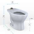 Toto(R) Tornado Flush(R) Commercial Flushometer Floor-Mounted Toilet With Cefiontect, Elongated, Cotton White - CT725CUG#01