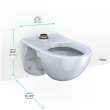 Toto(R) Tornado Flush(R) Commercial Flushometer Wall-Mounted Toilet With Cefiontect, Elongated, Cotton White - CT728CUG#01