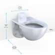 Toto(R) Tornado Flush(R) Commercial Flushometer Wall-Mounted Toilet, Elongated, Cotton White - CT728CUV#01