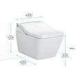 Toto(R) Washlet(R)+ Sp Wall-Hung Square-Shape Toilet With Sw Bidet Seat And Duofit(R) In-Wall 1.28 And 0.9 Gpf Dual-Flush Tank System, Matte Silver - Cwt4494549Cmfga#Ms