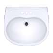 Toto(R) Supreme(R) Oval Wall-Mount Bathroom Sink With Cefiontect And Shroud For 4 Inch Center Faucets, Cotton White - LHT241.4G#01