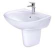 Toto(R) Supreme(R) Oval Wall-Mount Bathroom Sink With Cefiontect(Tm) And Shroud For Single Hole Faucets, Cotton White - LHT241G#01