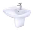 Toto(R) Prominence(R) Oval Wall-Mount Bathroom Sink With Cefiontect(Tm) And Shroud For Single Hole Faucets, Cotton White - LHT242G#01