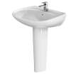 Toto(R) Prominence(R) Oval Basin Pedestal Bathroom Sink With Cefiontect(Tm) For Single Hole Faucets, Cotton White - LPT242G#01